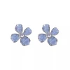 The S925 silver needle blue crystal flower earrings exude a high-end feminine vibe and are a new, stylish Instagram forest-themed stud accessory Item Picture